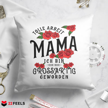 22Feels® Mama Geschenk - Kissen mit Spruch (Weiss 40x40cm)-Kissen Weiss 40x40-22Feels
