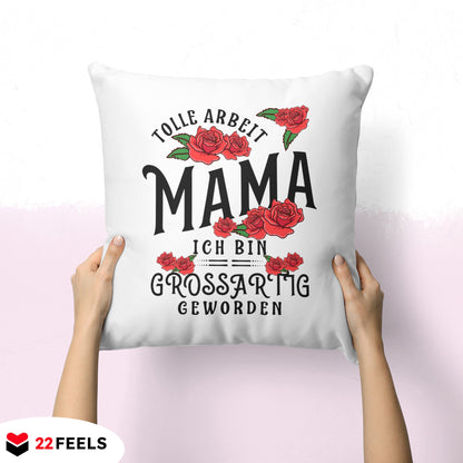 22Feels® Mama Geschenk - Kissen mit Spruch (Weiss 40x40cm)-Kissen Weiss 40x40-22Feels