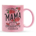 22Feels® Mama Geschenk - Glitzertasse mit Spruch (Pink, 320ml)-Glitzertasse Pink 320ml-22Feels