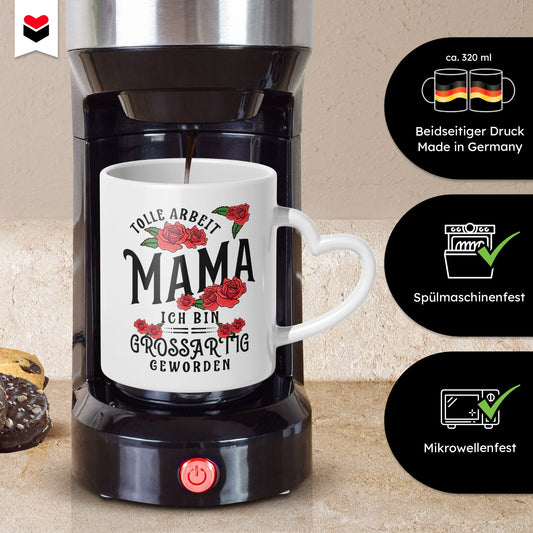22Feels® Mama Geschenk - Tasse mit Spruch (Herzhenkel, Weiss, 320ml)-Tasse Weiss Herzhenkel 320ml-22Feels