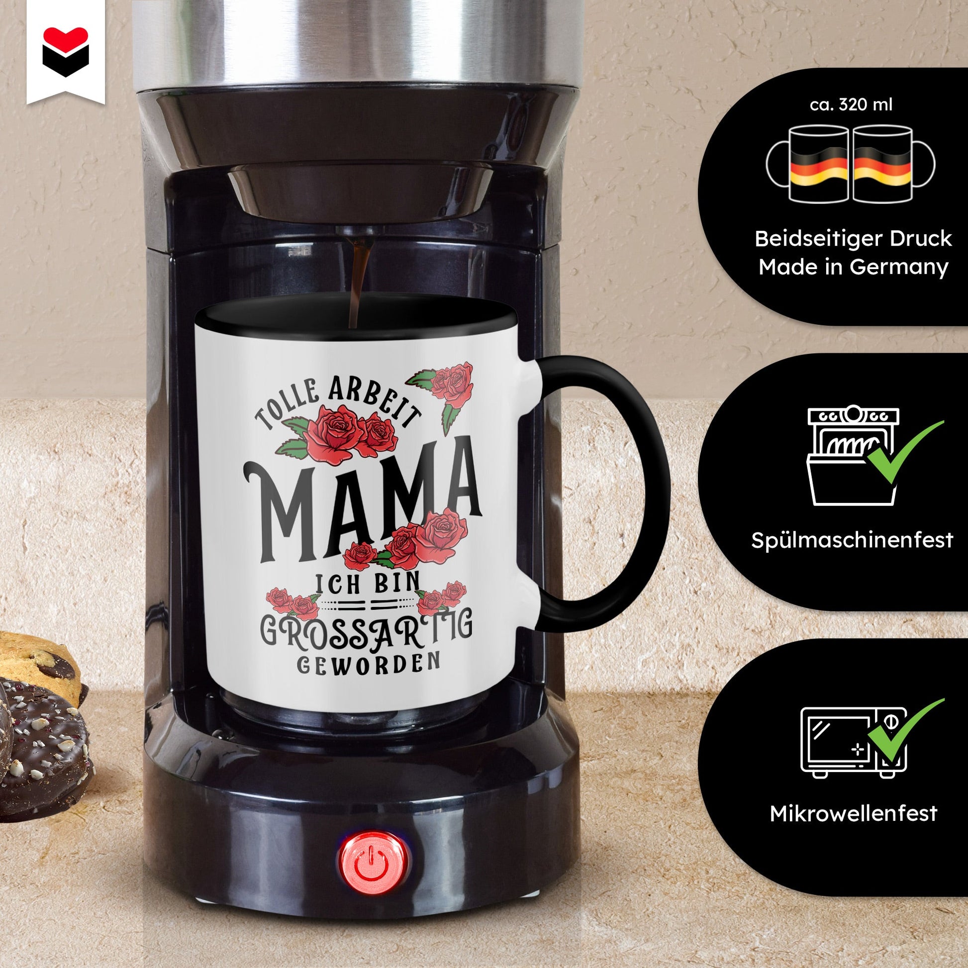 22Feels® Mama Geschenk - Tasse mit Spruch (Weiss-Schwarz, 320ml)-TwoTone Tasse Weiss-Schwarz 320ml-22Feels