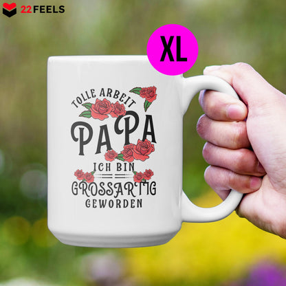 22Feels® Papa Geschenk - XL Tasse mit Spruch (Weiss, 440ml)-Weisse XL Tasse 440ml-22Feels