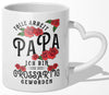 22Feels® Geschenk für Papas - Tasse mit Spruch: Tolle Arbeit (Herzhenkel, Weiss, 320ml)-Tasse Weiss Herzhenkel 320ml-22Feels