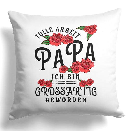 22Feels® Papa Geschenk - Kissen mit Spruch (Weiss 40x40cm)-Kissen Weiss 40x40-22Feels