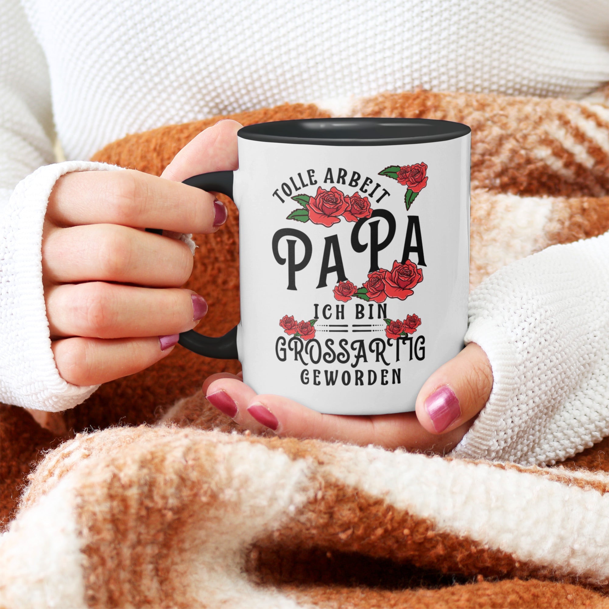 22Feels® Papa Geschenk - Tasse mit Spruch (Weiss-Schwarz, 320ml)-TwoTone Tasse Weiss-Schwarz 320ml-22Feels