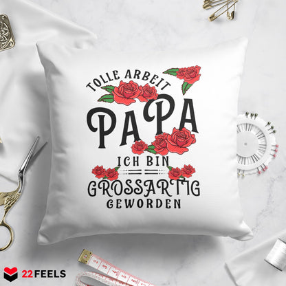 22Feels® Papa Geschenk - Kissen mit Spruch (Weiss 40x40cm)-Kissen Weiss 40x40-22Feels