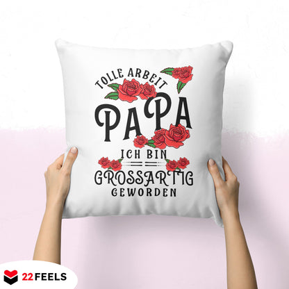 22Feels® Papa Geschenk - Kissen mit Spruch (Weiss 40x40cm)-Kissen Weiss 40x40-22Feels