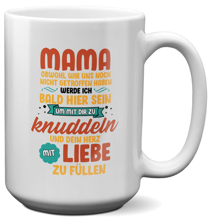22Feels® Schwangerschaftsgeschenk Werdende Mama - XL Tasse mit Spruch (Weiss, 440ml)-Weisse XL Tasse 440ml-22Feels