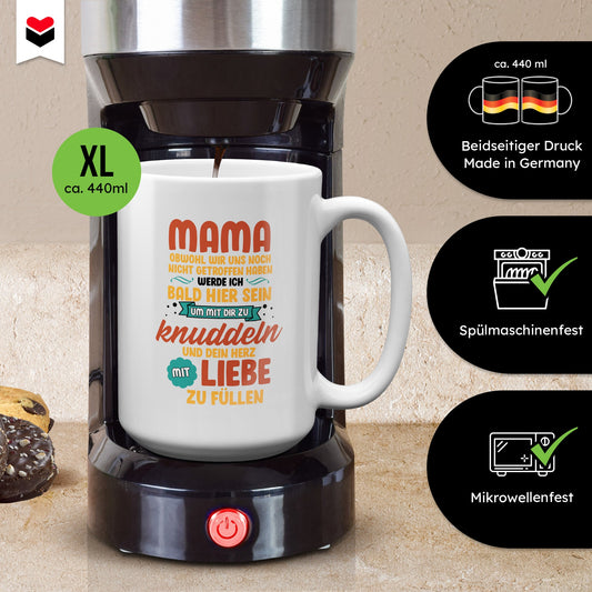 22Feels® Schwangerschaftsgeschenk Werdende Mama - XL Tasse mit Spruch (Weiss, 440ml)-Weisse XL Tasse 440ml-22Feels