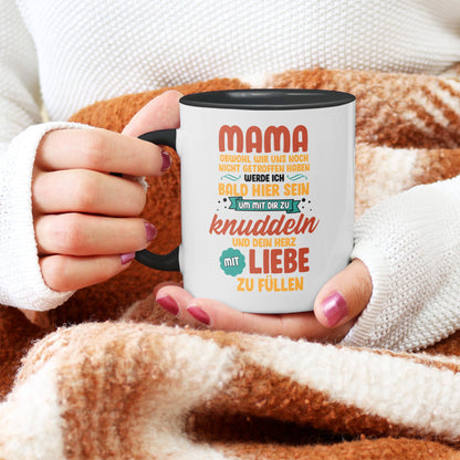 22Feels® Schwangerschaftsgeschenk Werdende Mama - Tasse mit Spruch (Weiss-Schwarz, 320ml)-TwoTone Tasse Weiss-Schwarz 320ml-22Feels