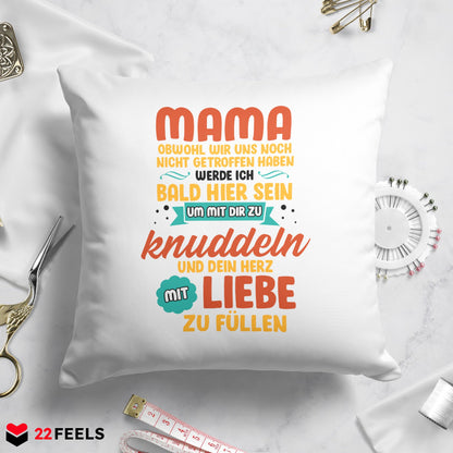 22Feels® Frauen Schwangerschaft Geschenk für werdende Mamas - Kissen mit Spruch (Weiss 40x40cm)-Kissen Weiss 40x40-22Feels