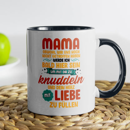 22Feels® Schwangerschaftsgeschenk Werdende Mama - Tasse mit Spruch (Weiss-Schwarz, 320ml)-TwoTone Tasse Weiss-Schwarz 320ml-22Feels