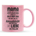 22Feels® Schwangerschaftsgeschenk Werdende Mama - Glitzertasse mit Spruch (Pink, 320ml)-Glitzertasse Pink 320ml-22Feels