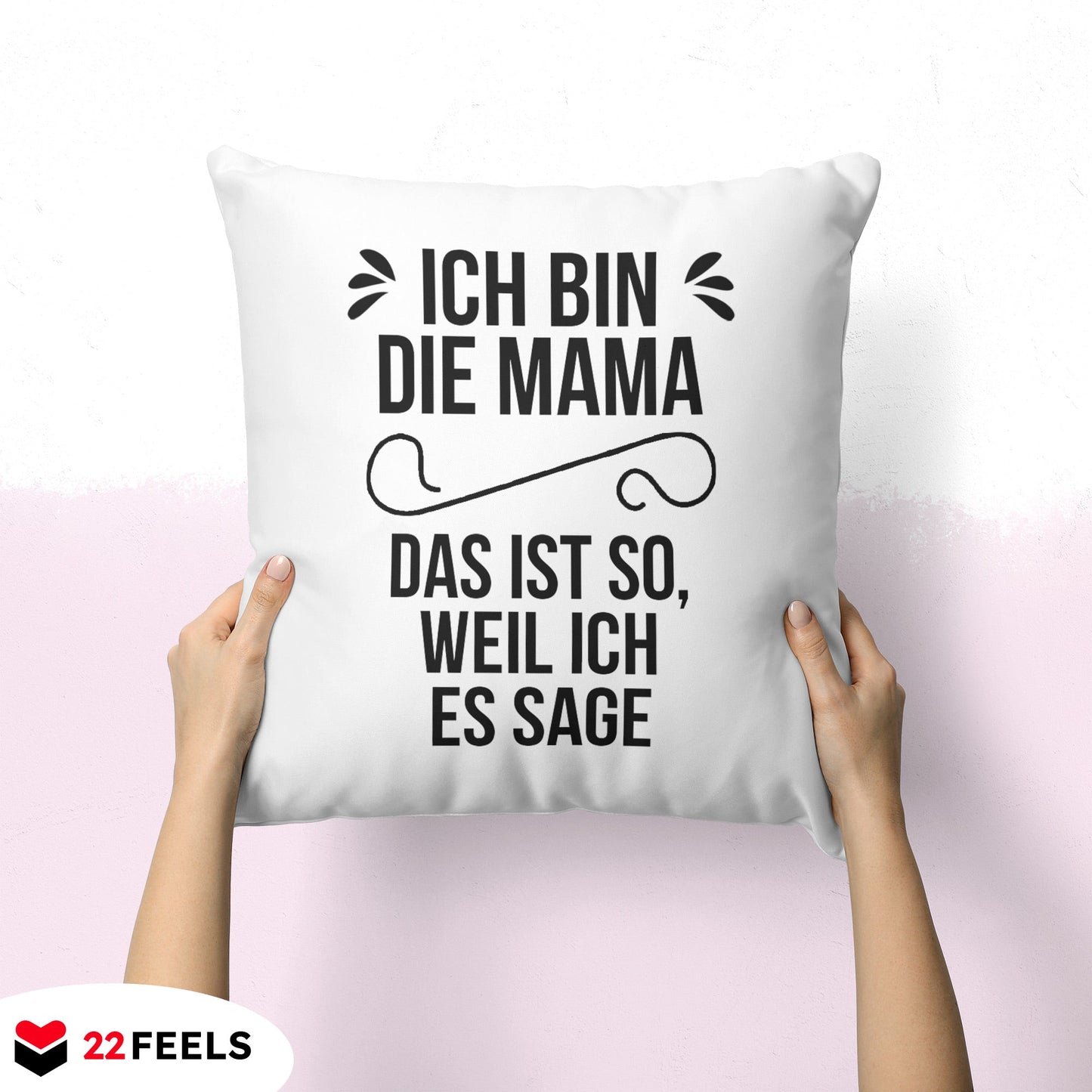 22Feels® Mama Geschenk - Kissen mit Spruch (Weiss 40x40cm)-Kissen Weiss 40x40-22Feels