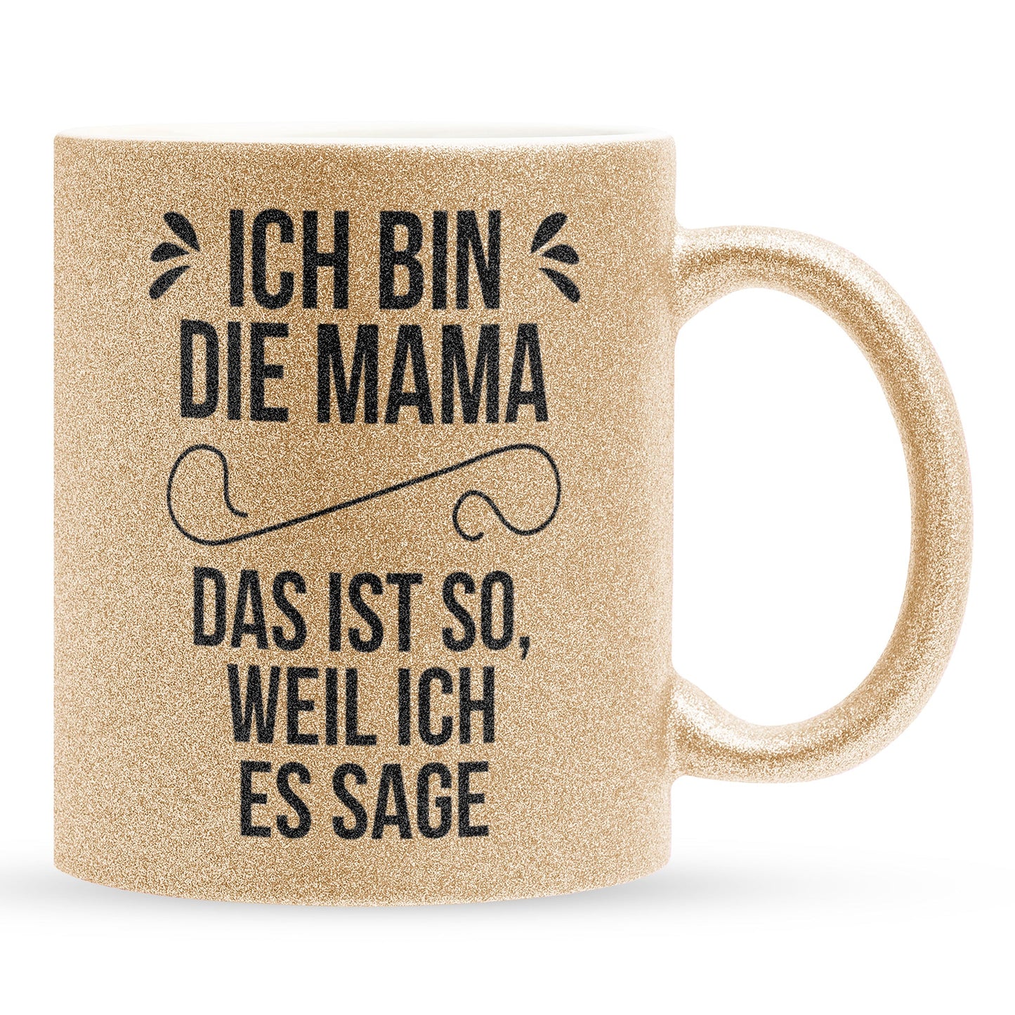 22Feels® Mama Geschenk - Glitzertasse mit Spruch (Gold, 320ml)-Glitzertasse Gold 320ml-22Feels