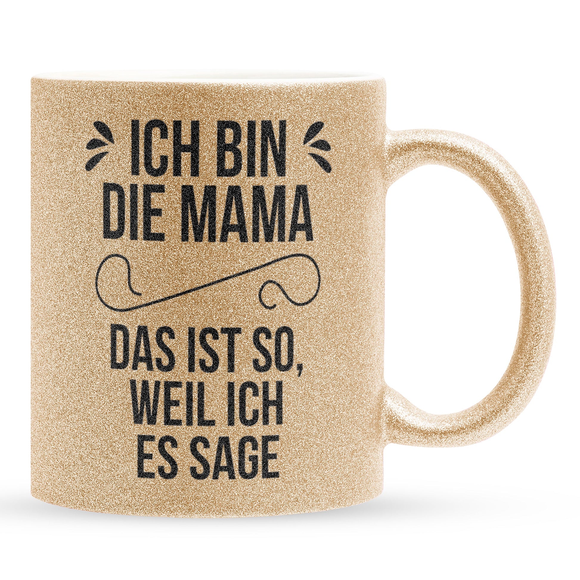 22Feels® Mama Geschenk - Glitzertasse mit Spruch (Gold, 320ml)-Glitzertasse Gold 320ml-22Feels