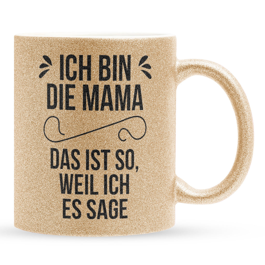 22Feels® Mama Geschenk - Glitzertasse mit Spruch (Gold, 320ml)-Glitzertasse Gold 320ml-22Feels