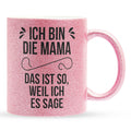 22Feels® Mama Geschenk - Glitzertasse mit Spruch (Pink, 320ml)-Glitzertasse Pink 320ml-22Feels