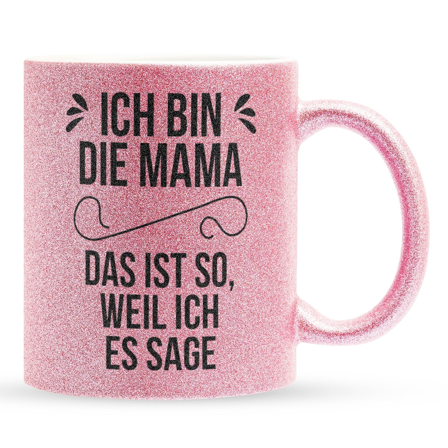 22Feels® Mama Geschenk - Glitzertasse mit Spruch (Pink, 320ml)-Glitzertasse Pink 320ml-22Feels