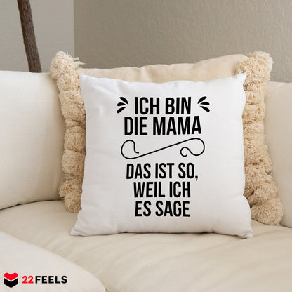22Feels® Mama Geschenk - Kissen mit Spruch (Weiss 40x40cm)-Kissen Weiss 40x40-22Feels