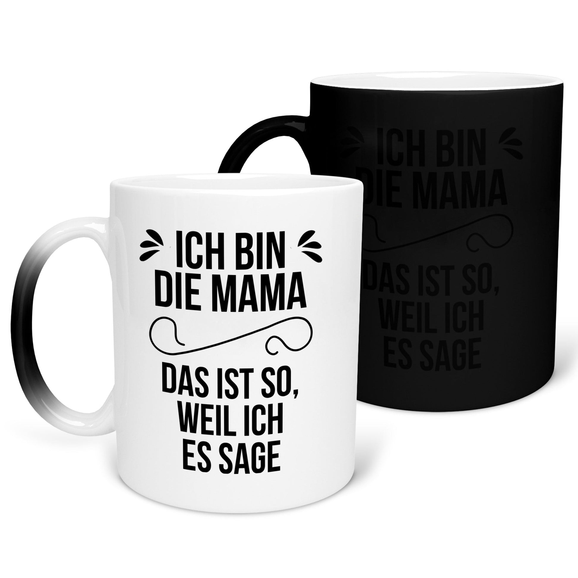 22Feels® Mama Geschenk - Zaubertasse mit Spruch (Matt-Schwarz und Weiss, 320ml)-Farbwechsel Tasse Matt 320ml-22Feels