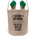 22Feels® Mama Osterkorb Mutter mit Henkel Ostergeschenk Tragetasche Ostern Deko Osternest Körbchen Hasenohren (Beige/Grün)-Ostern Tragetasche-22Feels