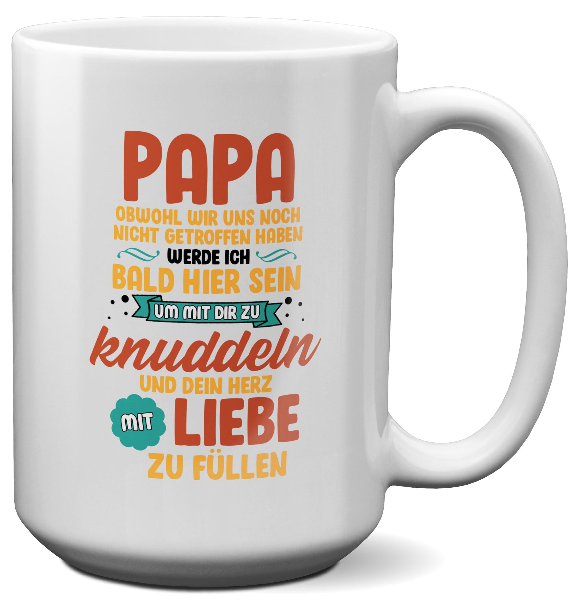 22Feels® Geschenk für Werdende Väter zur Schwangerschaft - Du Wirst Papa XL Tasse mit Spruch (Weiss, 440ml)-Weisse XL Tasse 440ml-22Feels