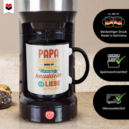 22Feels® Geschenk für Werdende Väter zur Schwangerschaft - Du Wirst Papa Tasse mit Spruch (Weiss-Schwarz)-TwoTone Tasse Weiss-Schwarz 320ml-22Feels