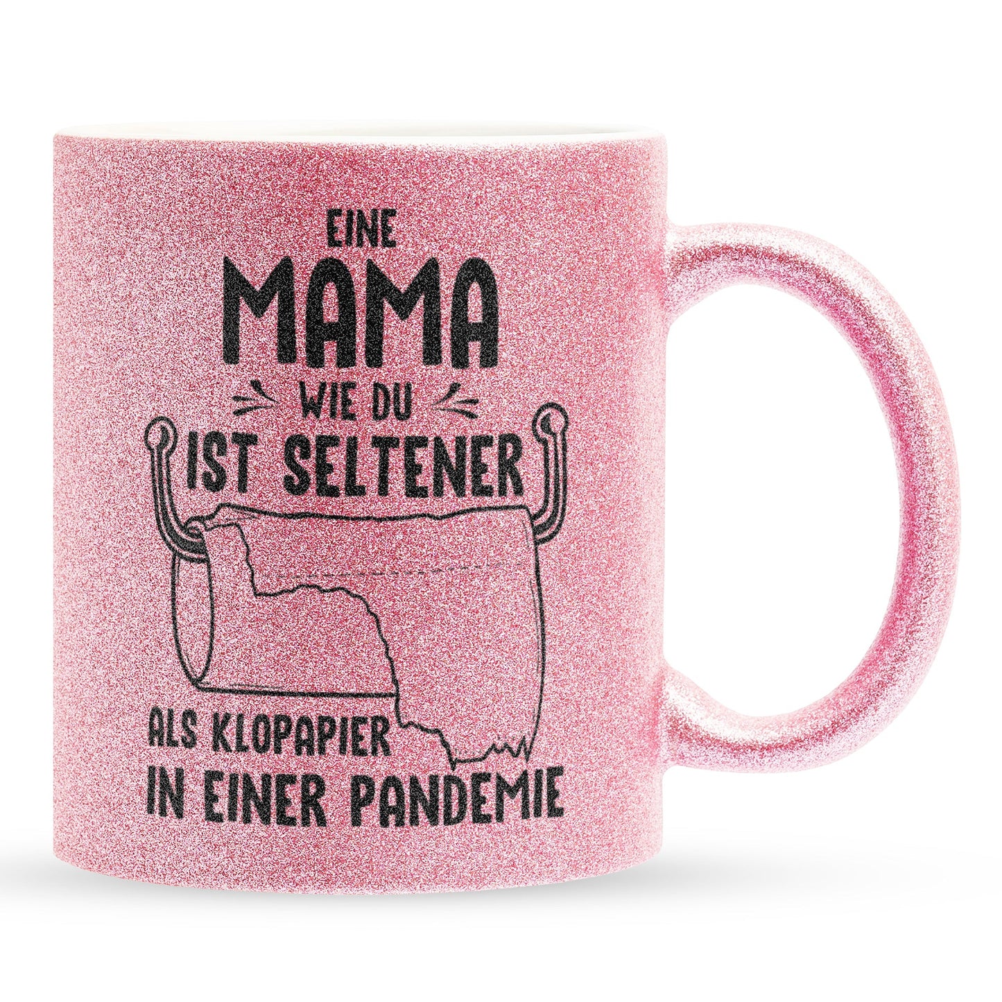 22Feels® Mama Geschenk - Glitzertasse mit Spruch (Pink, 320ml)-Glitzertasse Pink 320ml-22Feels