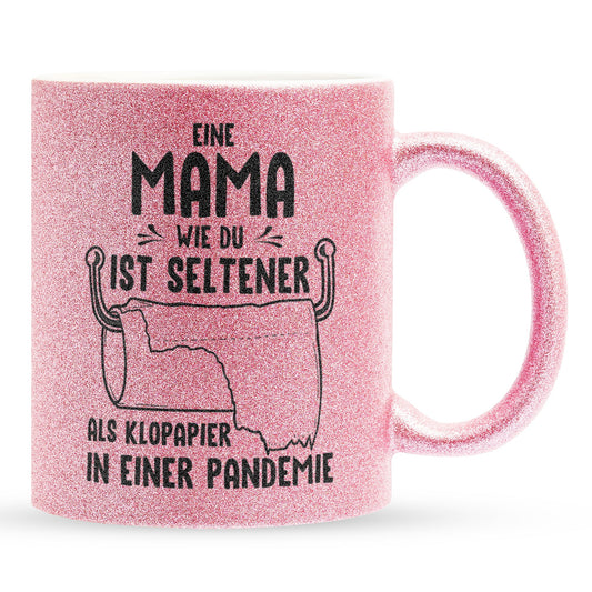 22Feels® Mama Geschenk - Glitzertasse mit Spruch (Pink, 320ml)-Glitzertasse Pink 320ml-22Feels