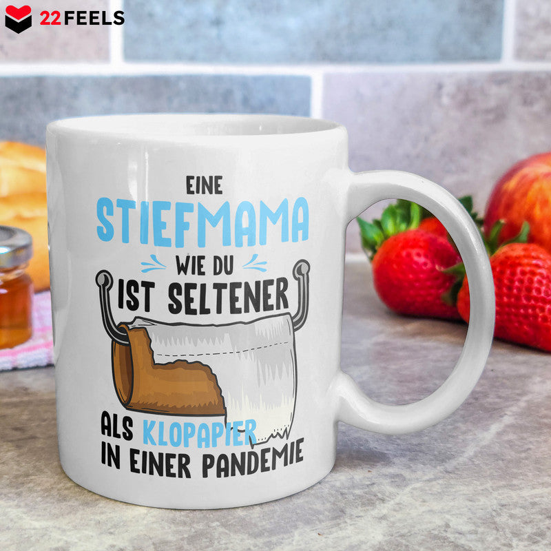 22Feels® Geschenk für Stiefmamas - Tasse mit Spruch: Klopapier (Weiss, 320ml)-Weisse Tasse 320ml-22Feels