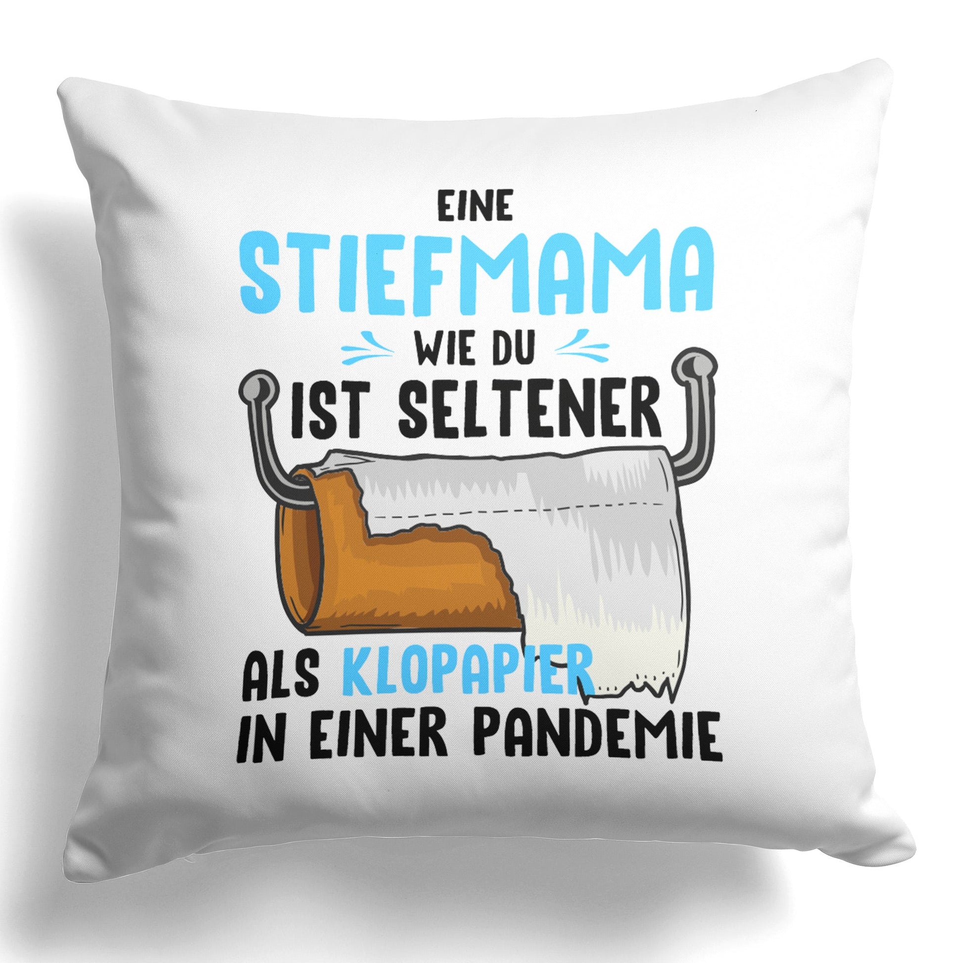22Feels® Stiefmama Geschenk - Kissen mit Spruch (Weiss 40x40cm)-Kissen Weiss 40x40-22Feels