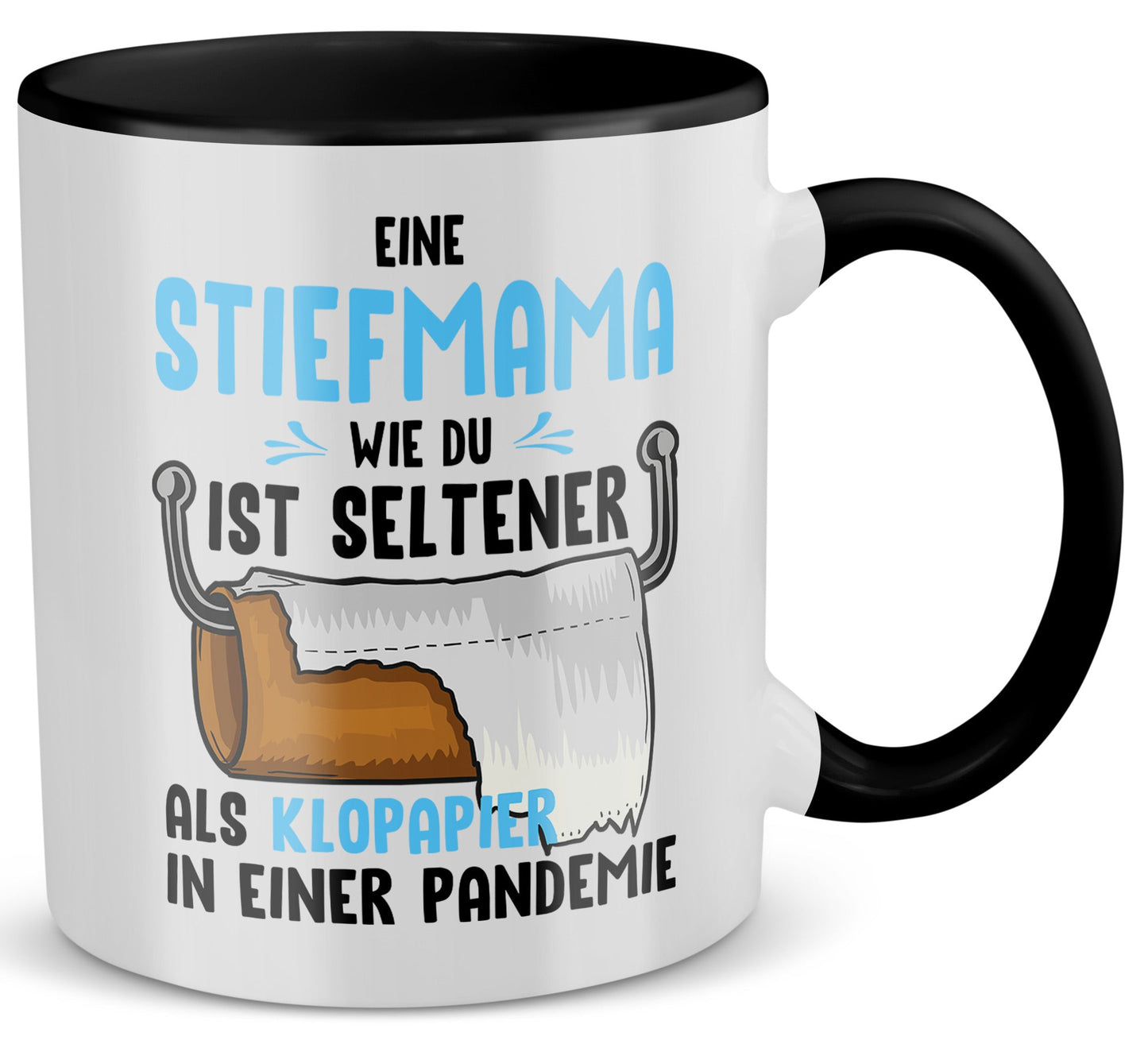 22Feels® Stiefmama Geschenk - Tasse mit Spruch (Weiss-Schwarz, 320ml)-TwoTone Tasse Weiss-Schwarz 320ml-22Feels
