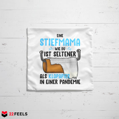 22Feels® Stiefmama Geschenk - Kissen mit Spruch (Weiss 40x40cm)-Kissen Weiss 40x40-22Feels