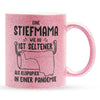 22Feels® Stiefmama Geschenk - Glitzertasse mit Spruch (Pink, 320ml)-Glitzertasse Pink 320ml-22Feels