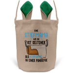 22Feels® Stiefmama Stiefmutter Osterkorb mit Henkel Ostergeschenk Tragetasche Ostern Deko Osternest Körbchen Hasenohren (Beige/Grün)-Ostern Tragetasche-22Feels