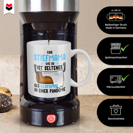 22Feels® Geschenk für Stiefmamas - Tasse mit Spruch: Klopapier (Weiss, 320ml)-Weisse Tasse 320ml-22Feels