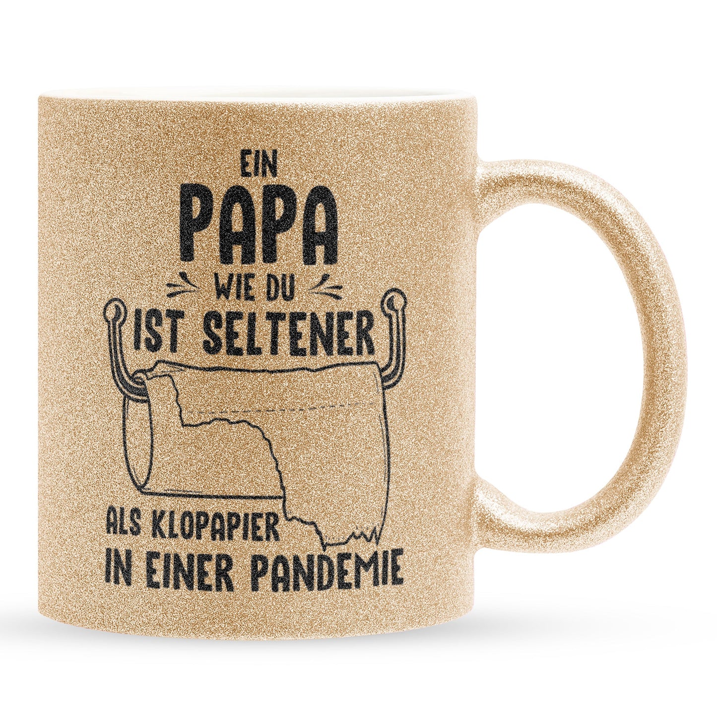 22Feels® Papa Geschenk - Glitzertasse mit Spruch (Gold, 320ml)-Glitzertasse Gold 320ml-22Feels