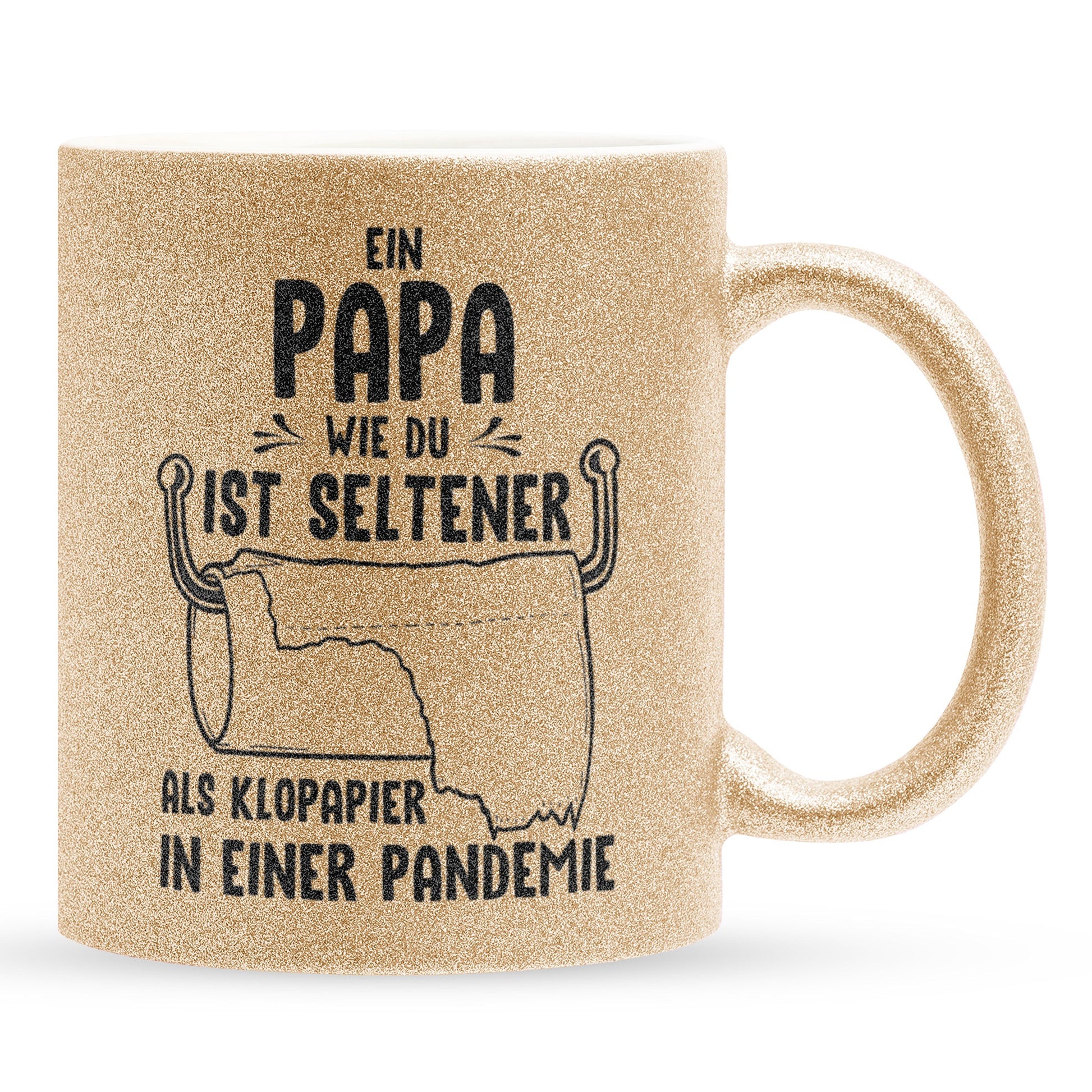 22Feels® Papa Geschenk - Glitzertasse mit Spruch (Gold, 320ml)-Glitzertasse Gold 320ml-22Feels