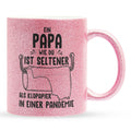 22Feels® Papa Geschenk - Glitzertasse mit Spruch (Pink, 320ml)-Glitzertasse Pink 320ml-22Feels