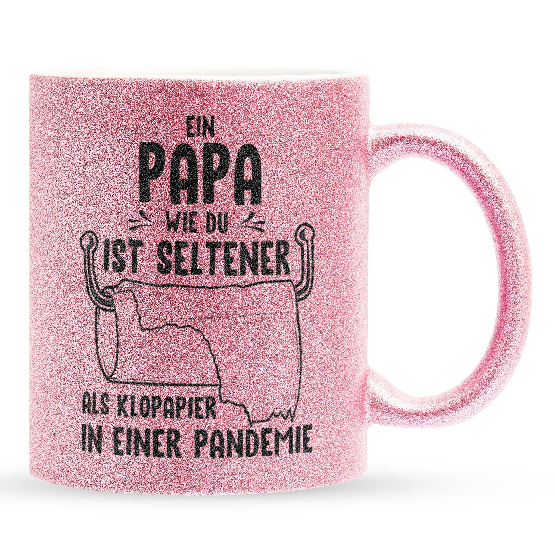 22Feels® Papa Geschenk - Glitzertasse mit Spruch (Pink, 320ml)-Glitzertasse Pink 320ml-22Feels