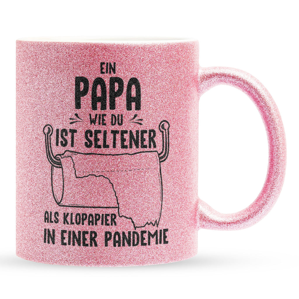 22Feels® Papa Geschenk - Glitzertasse mit Spruch (Pink, 320ml)-Glitzertasse Pink 320ml-22Feels