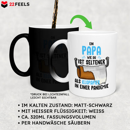 22Feels® Papa Geschenk - Zaubertasse mit Spruch (Matt-Schwarz und Weiss, 320ml)-Farbwechsel Tasse Matt 320ml-22Feels