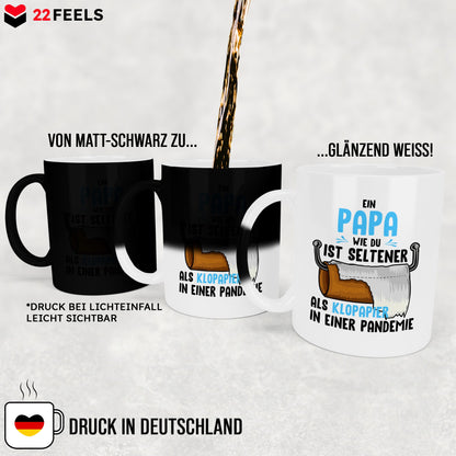 22Feels® Papa Geschenk - Zaubertasse mit Spruch (Matt-Schwarz und Weiss, 320ml)-Farbwechsel Tasse Matt 320ml-22Feels
