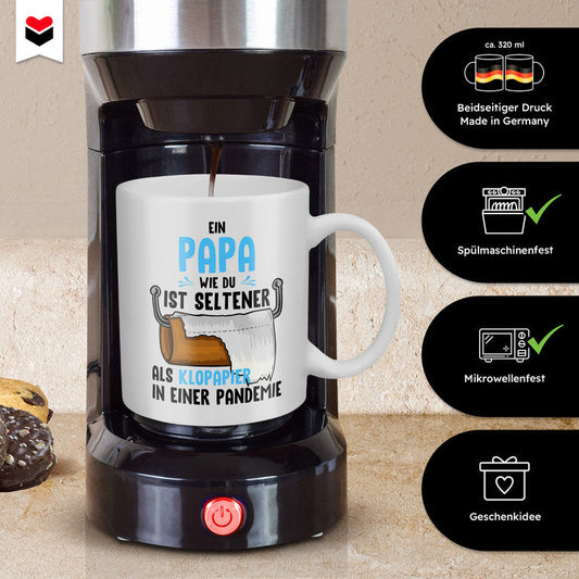 22Feels® Geschenk für Papas - Tasse mit Spruch: Klopapier (Weiss, 320ml)-Weisse Tasse 320ml-22Feels