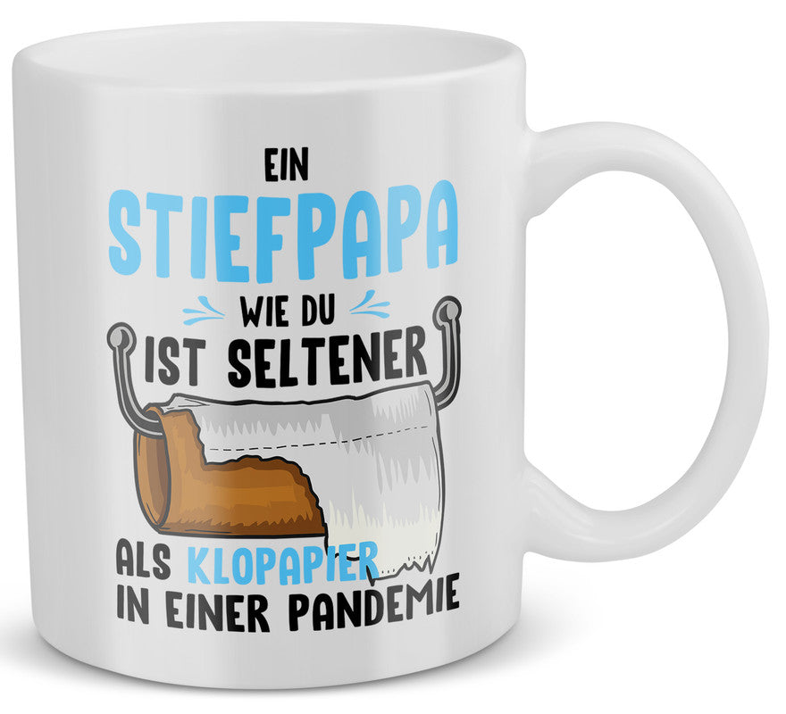 22Feels® Geschenk für Stiefpapas - Tasse mit Spruch: Klopapier (Weiss, 320ml)-Weisse Tasse 320ml-22Feels