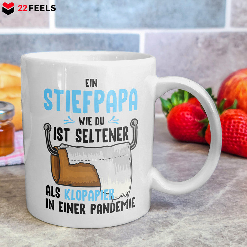 22Feels® Geschenk für Stiefpapas - Tasse mit Spruch: Klopapier (Weiss, 320ml)-Weisse Tasse 320ml-22Feels