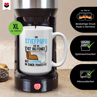 22Feels® Stiefvater Geschenk - XL Tasse mit Spruch (Weiss, 440ml)-Weisse XL Tasse 440ml-22Feels
