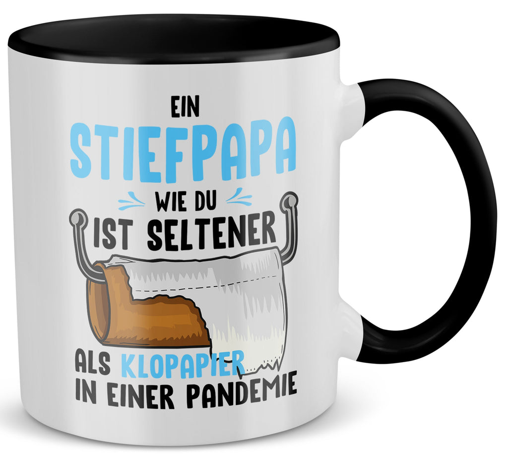 22Feels® Stiefvater Geschenk - Tasse mit Spruch (Weiss-Schwarz, 320ml)-TwoTone Tasse Weiss-Schwarz 320ml-22Feels