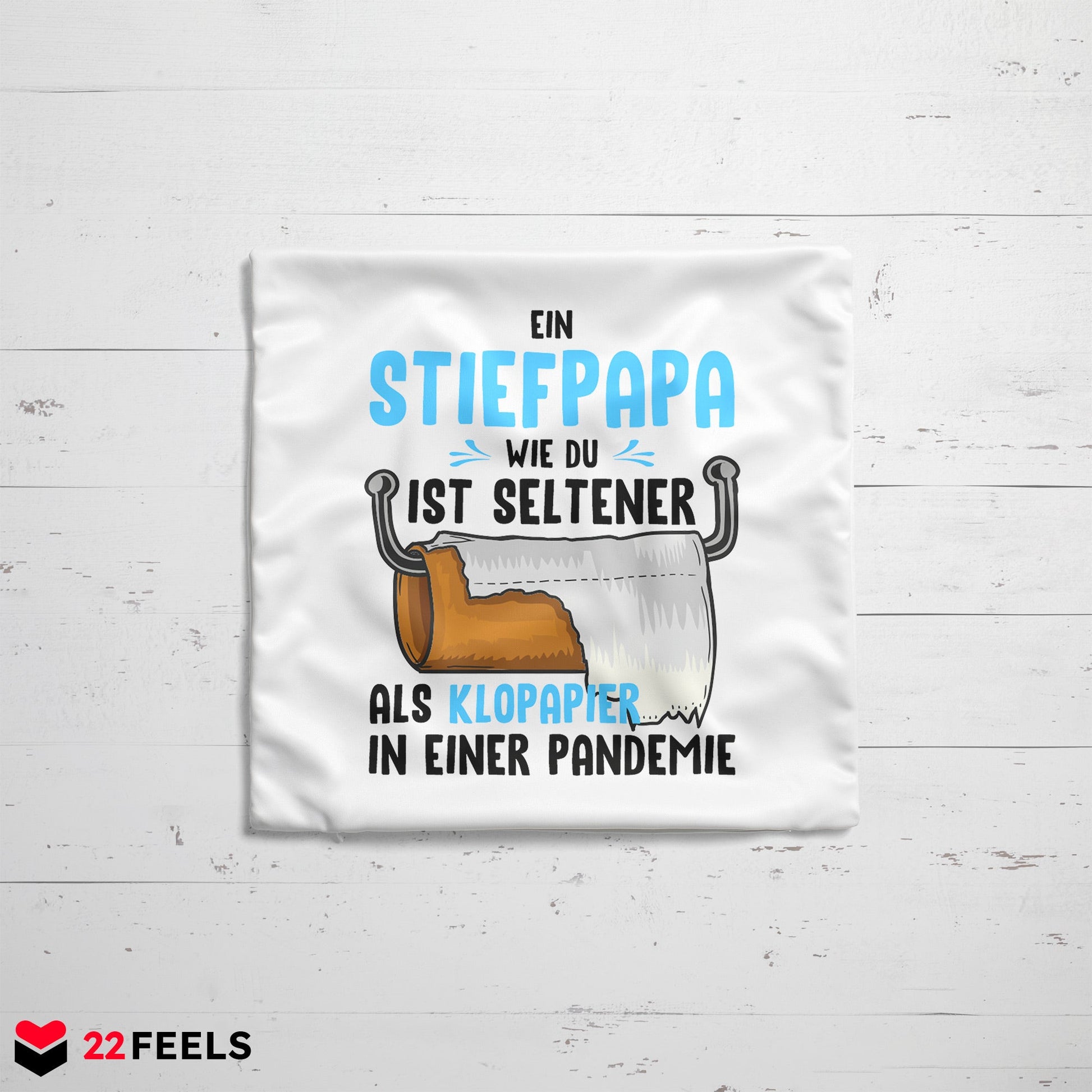 22Feels® Stiefvater Geschenk - Kissen mit Spruch (Weiss 40x40cm)-Kissen Weiss 40x40-22Feels